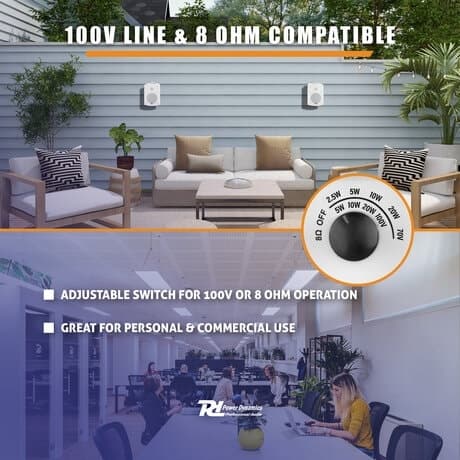Power Dynamics BC40V högtalarset, 4"100W IP56 100V, vit