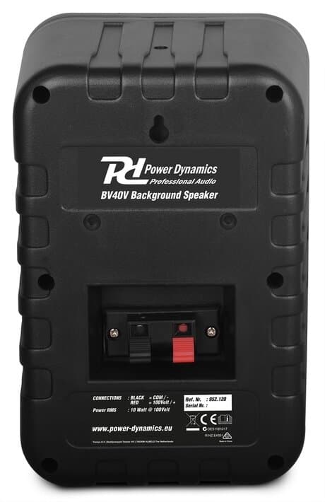 Power Dynamics BV40B högtalarSet 4" 50W 100V, 8ohm svart. 1-par