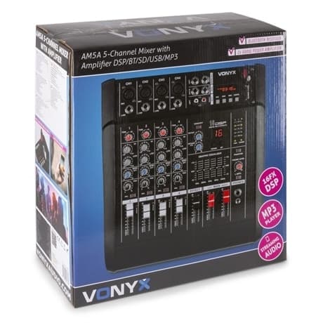 Vonyx AM5A 5 kanaler Förstärkare Mixer BT