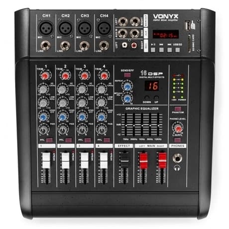 Vonyx AM5A 5 kanaler Förstärkare Mixer BT