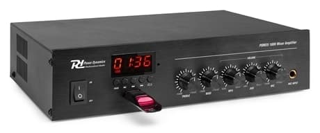 Power Dynamics PDM25 100V Mixer, Förstärkare, 25W BT/MP3