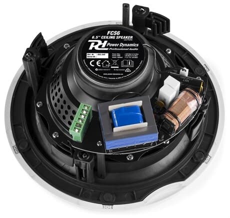 Power Dynamics FCS6 Låg profil, Takhögtalare, 100V, 6,5"
