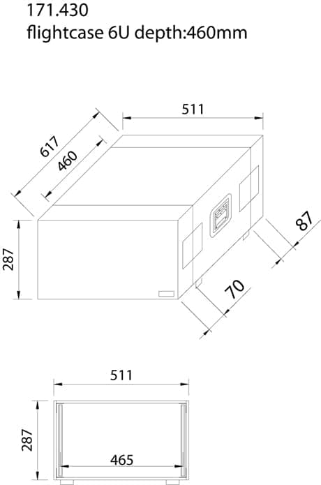 Power Dynamics PD-F6U 19" Flightcase 6U