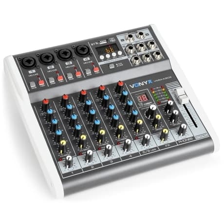 Vonyx VMM-K602 mixer 6kanaler/BT/Eko/USB, inspelning