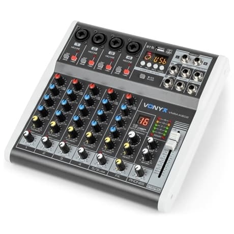 Vonyx VMM-K602 mixer 6kanaler/BT/Eko/USB, inspelning