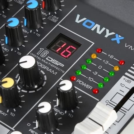 Vonyx VMM-K602 mixer 6kanaler/BT/Eko/USB, inspelning