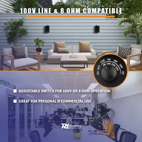 Power Dynamics BC40V Högtalarset, 4", 100W IP56 100V, svart