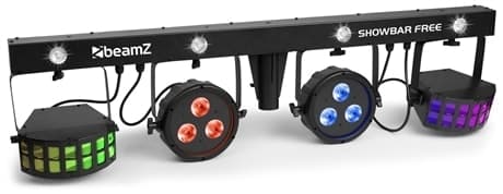 Beamz ShowBar FREE 2xPAR4x4in1 2xDerby Svart