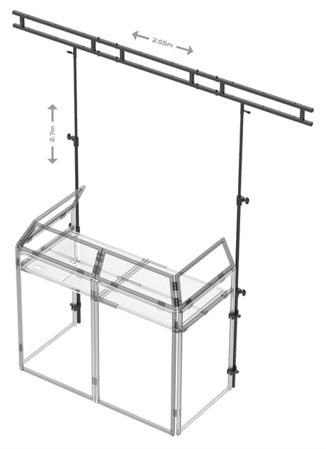 Vonyx DB3L Lightbridge till DB3, 2,7m, väska