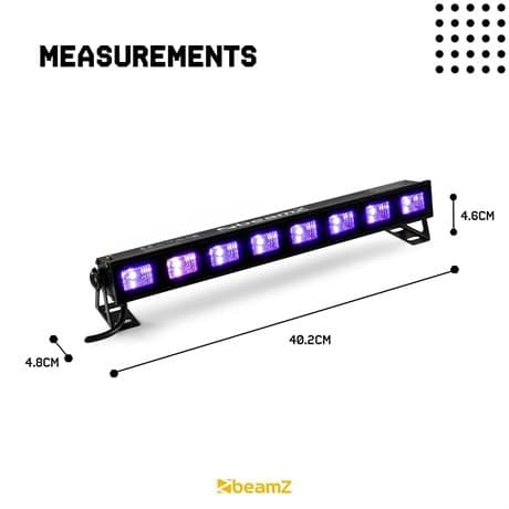 BeamZ BUV93 LED Blacklight BAR med hög effekt på 8x 3W