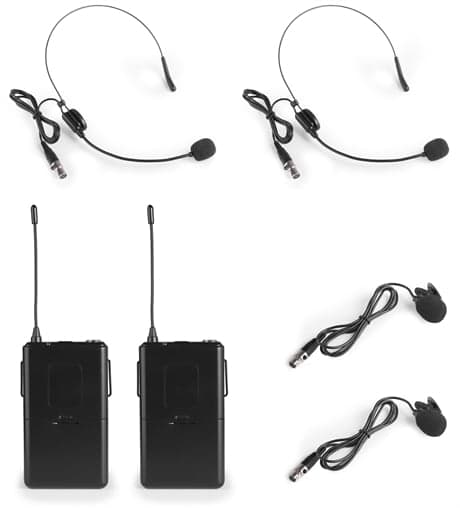 Vonyx WM522B Trådlöst mikrofonsystemVHF 2CH 2BP+headset