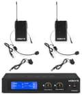 Miniatyrbild 6 av 6: Vonyx WM522B Trådlöst mikrofonsystemVHF 2CH 2BP+headset