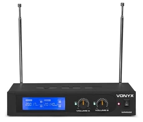 Vonyx WM522B Trådlöst mikrofonsystemVHF 2CH 2BP+headset