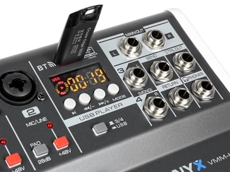 Vonyx VMM-K402 MusikMixer 4kanaler/BT/Eko/USB inspelning