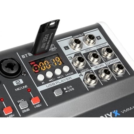 Vonyx VMM-K402 MusikMixer 4kanaler/BT/Eko/USB inspelning