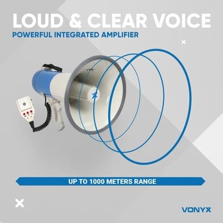 Vonyx MEG065 USB/SD, batt,inspelning,siren,mic