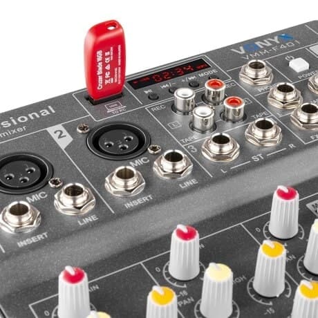Vonyx VMM-F401 Musik Mixer 4 kanaler/MP3/Eko