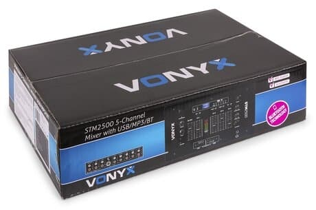 Vonyx STM2500 Mixer 5 kanaler, USB, BT, MP3