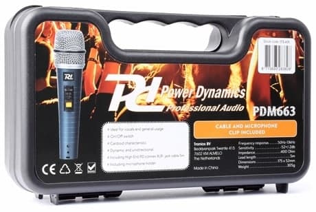 Power Dynamics PDM663 Dynamic Microphone in Case