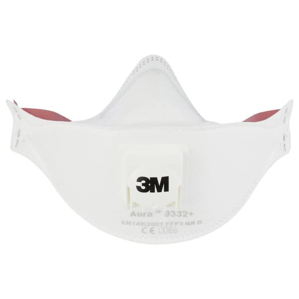3M Aura™ 9332+ 9332+ Dammskyddsmask med ventil FFP3 D 10 st EN 149:2001, EN 149:2009 DIN 149:2001, DIN 149:2009