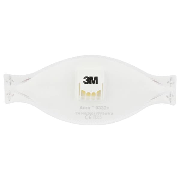 3M Aura™ 9332+ 9332+ Dammskyddsmask med ventil FFP3 D 10 st EN 149:2001, EN 149:2009 DIN 149:2001, DIN 149:2009