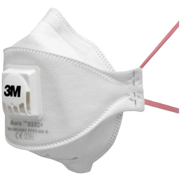 3M Aura™ 9332+ 9332+ Dammskyddsmask med ventil FFP3 D 10 st EN 149:2001, EN 149:2009 DIN 149:2001, DIN 149:2009