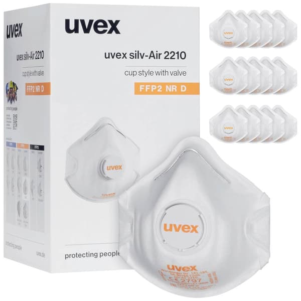 uvex silv-air classic 2210 8762210 Dammskyddsmask med ventil FFP2 D 15 st