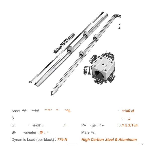 Lineær Førerskinnesæt, Høj Præcision, Kompatibilitet med CNC Router, 16mm-1500mm