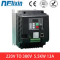 Miniatyrbillede 2 af 2: Frekvensomformer, 4 KW Effektudgang, 55 KW Effektudgang, 2,2KW (Sort), 1 fase 220V, 3 faser 380V