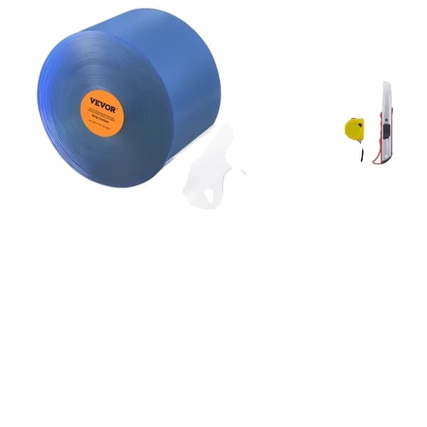PVC-pehmeä oviverho, läpinäkyvä eristys, tuulenpitävä liukuva, 164 x 8 tuumaa sileä