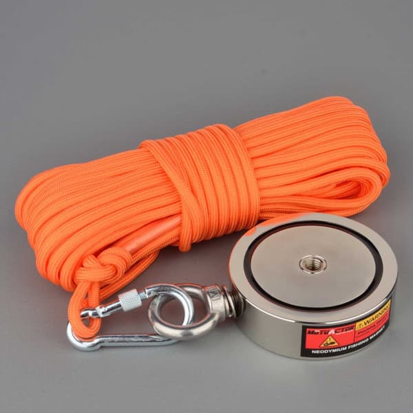 Neodymium Magnetfiske, Dubbelsidig, 350KG Vertikal Dragkraft, Silver, Vertikal dragkraft