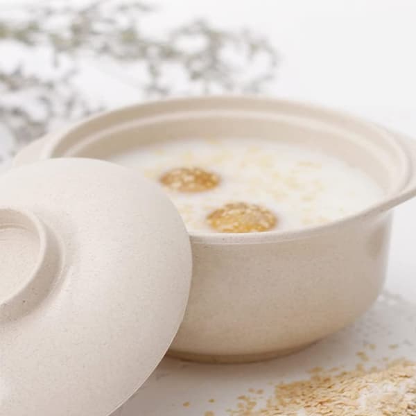 Nudelskål med låg - Beige