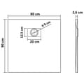 Miniatyrbillede 6 af 8: vidaXL brusekar SMC 90 x 80 cm hvid