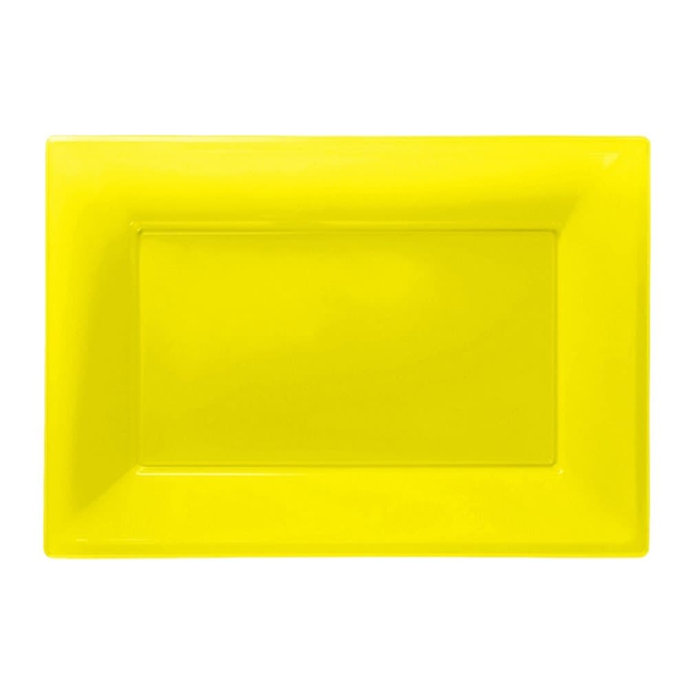 Amscan Plastic Rectangular Party Platters (Pack Of 3)