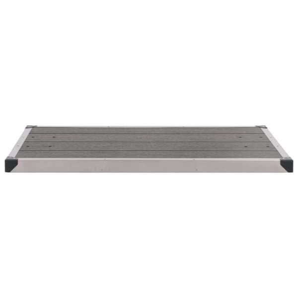 vidaXL Utendørs dusjbrett WPC rustfritt stål 110x62 cm grå