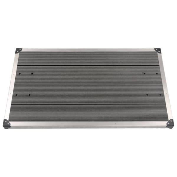 vidaXL Utendørs dusjbrett WPC rustfritt stål 110x62 cm grå