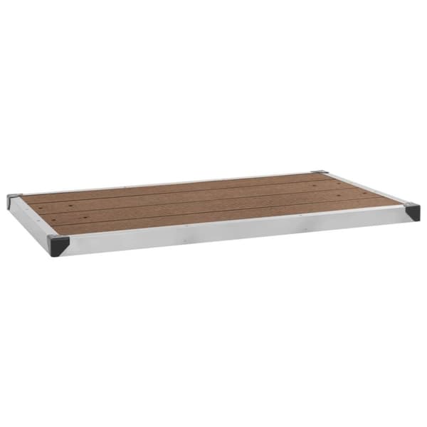 vidaXL Utendørs dusjbrett WPC rustfritt stål 110x62 cm brun