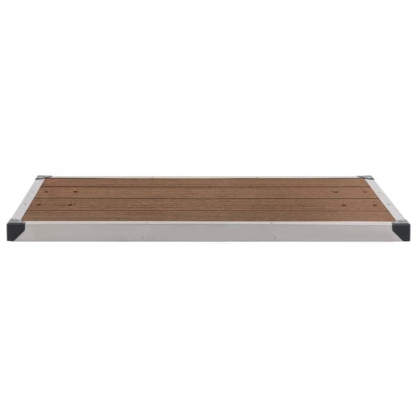 vidaXL Utendørs dusjbrett WPC rustfritt stål 110x62 cm brun