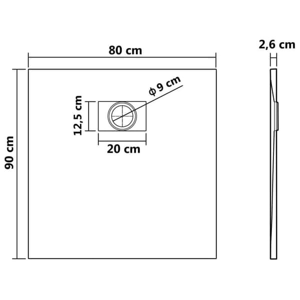 vidaXL Duschkar SMC brun 90x80 cm