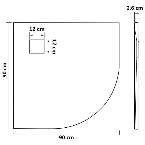 vidaXL brusekar SMC 90x90 cm brun