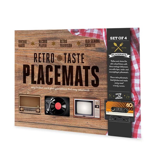 4x Tallriksunderlägg - Retro-design