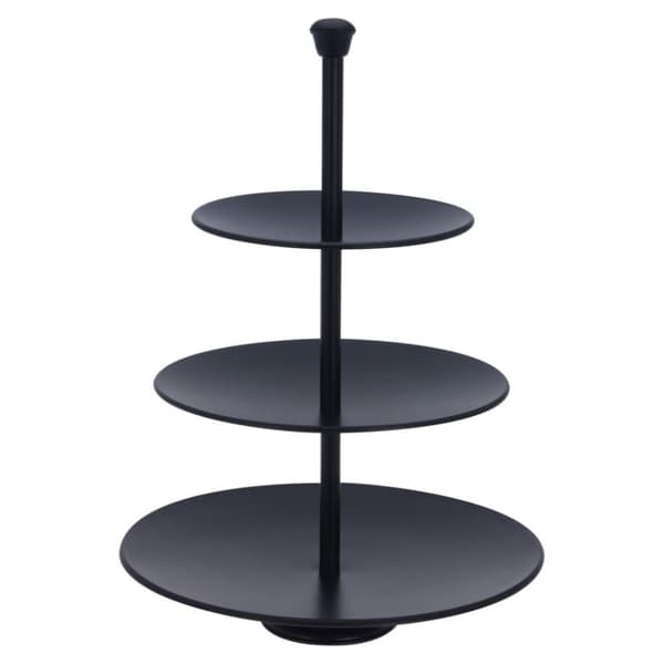 Excellent Houseware Serveringsstativ 3 lag 36,5 cm matt svart