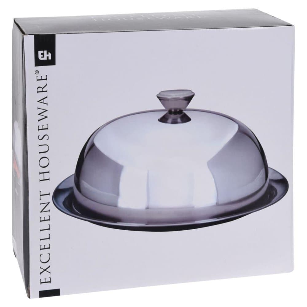 Excellent Houseware Serveringsfat med kupa rostfritt stål