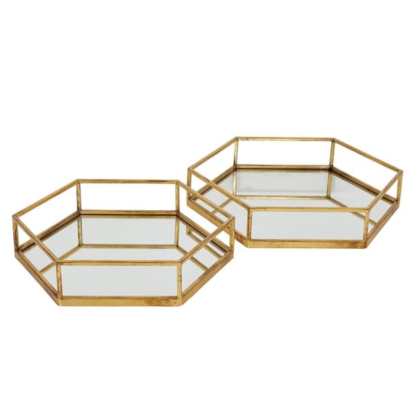 Hill Interiors Hexagon Tray Set (Pack of 2)