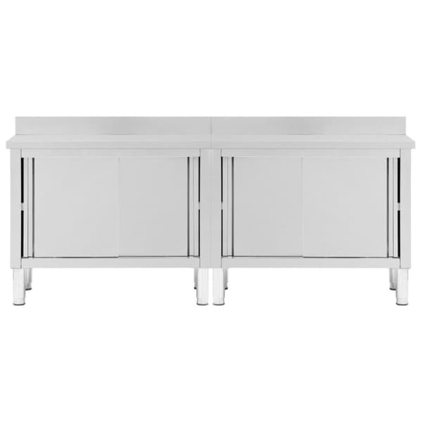 vidaXL Keittiön työpöydät liukuovet 2 kpl 240x50x(95-97)cm ruost teräs