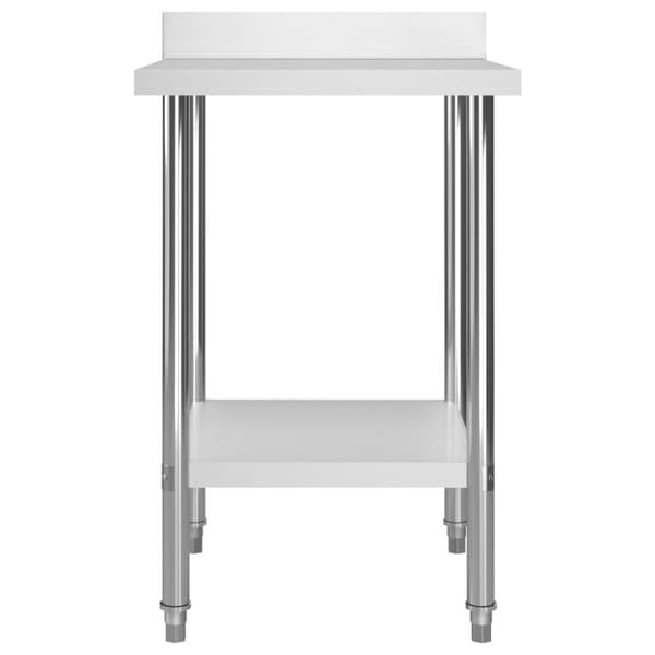 vidaXL arbejdsbord til køkken m. stænkplade 60x60x93 cm rustfrit stål