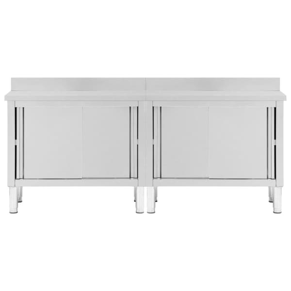 vidaXL Keittiön työpöydät liukuovet 2 kpl 200x50x(95-97)cm ruost teräs
