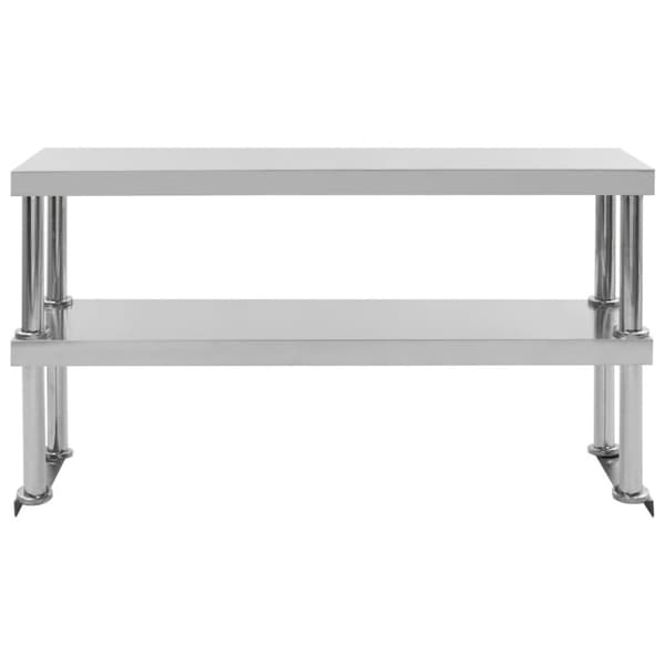 vidaXL Överhylla för arbetsbord 2 hyllplan 120x30x65 cm rostfritt stål