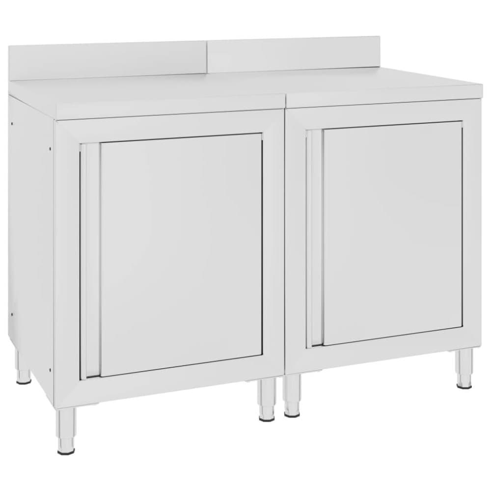 vidaXL Arbetsbänk för storkök 120x60x96 cm rostfritt stål