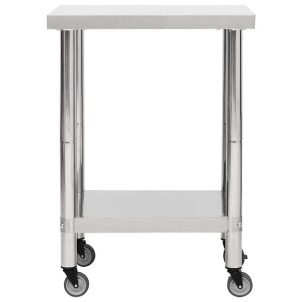 vidaXL arbejdsbord med hjul til køkken 60x45x85 cm rustfrit stål